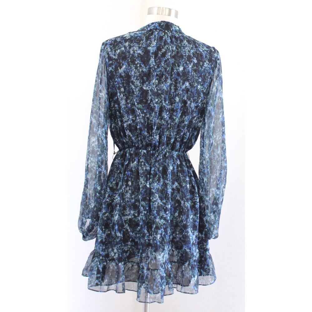 Intermix Black Blue Python Snakeskin Print Silk C… - image 5